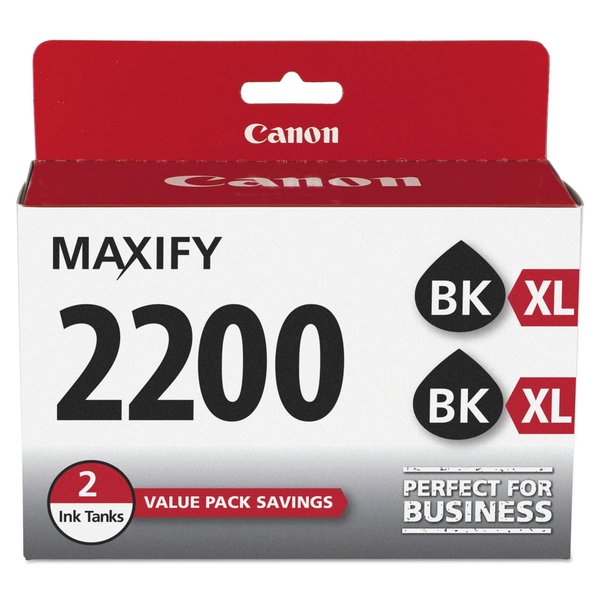 Canon High-Yield Ink 9255B006 (PGI-2200XL), 1000 Page-Yield, Black, PK2 9255B006